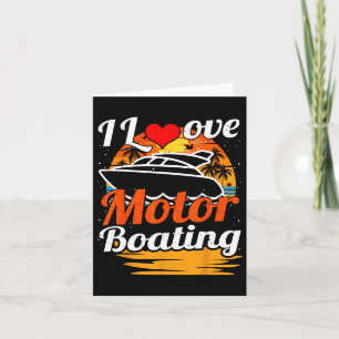 Vintage I Love Motor Boating Retro Funny Boater Card