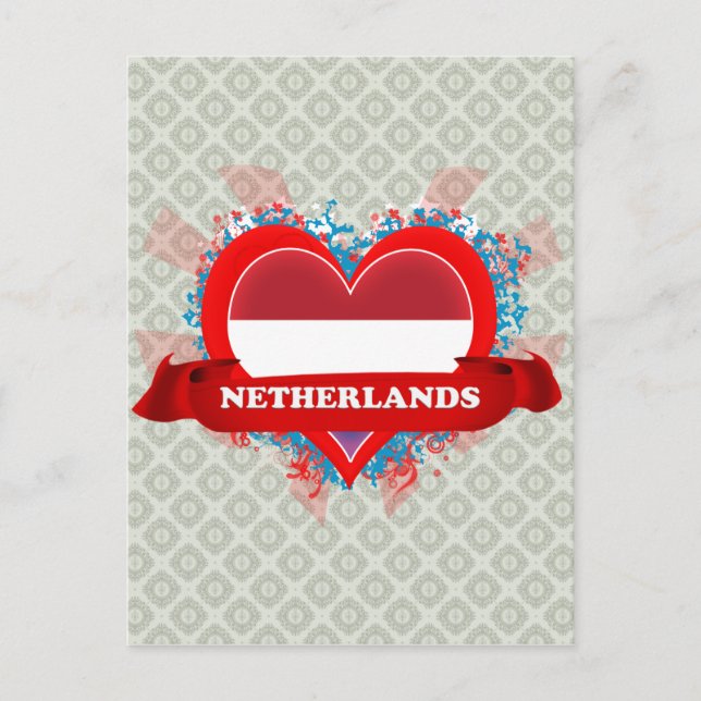 Vintage I Love Netherlands Postcard (Front)
