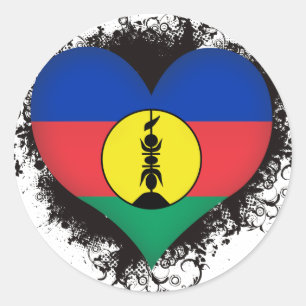 Vintage I Love New Caledonia Classic Round Sticker