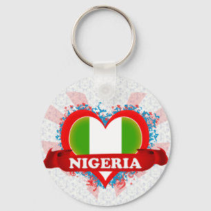 Vintage I Love Nigeria Key Ring