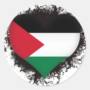 Vintage I Love Palestine Classic Round Sticker