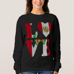 Vintage I Love Peru Flag Heart Peruvian Roots Prid Sweatshirt