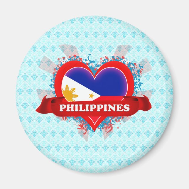 Vintage I Love Philippines Magnet (Front)