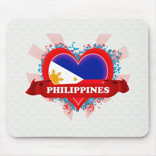 Vintage I Love Philippines Mouse Mat (Front)