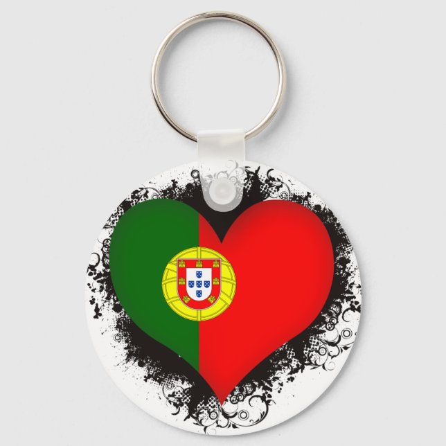 Vintage I Love Portugal Key Ring (Front)