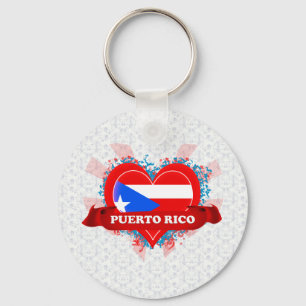 Vintage I Love Puerto Rico Key Ring