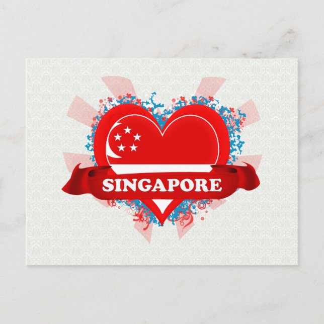 Vintage I Love Singapore Postcard (Front)