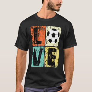 Vintage I Love Soccer For Girls Women T-Shirt
