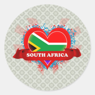 Vintage I Love South Africa Classic Round Sticker