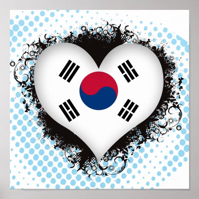 Vintage I Love South Korea Poster (Front)
