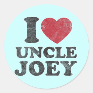 Vintage I Love Uncle Joey Classic Round Sticker