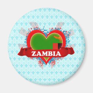 Vintage I Love Zambia Magnet