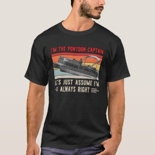 Vintage I m The Pontoon Captain  Pontoon Boat T-Shirt