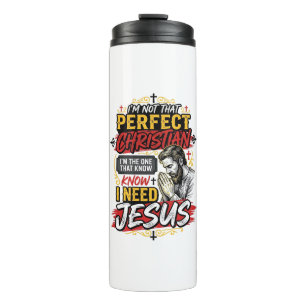 Vintage I Need Jesus Christian T-Shirt Design_1 Thermal Tumbler