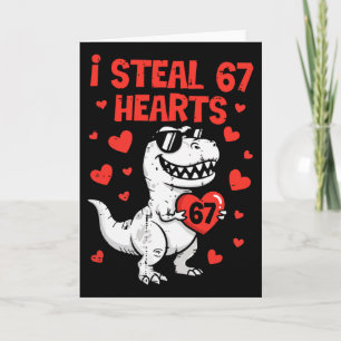 Vintage I Steal 67 Hearts Funny Six Seven Valentin Card