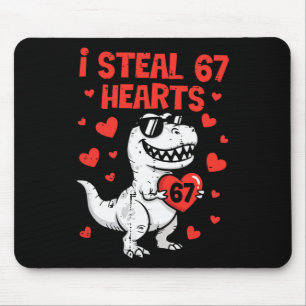 Vintage I Steal 67 Hearts Funny Six Seven Valentin Mouse Mat