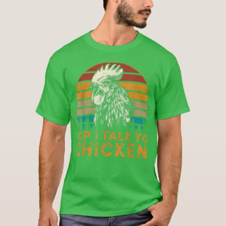 Vintage I Talk To Chickens Funny Chicken Dad Farme T-Shirt
