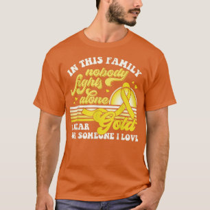 Vintage I Wear Gold Childhood Cancer Awareness Dad T-Shirt