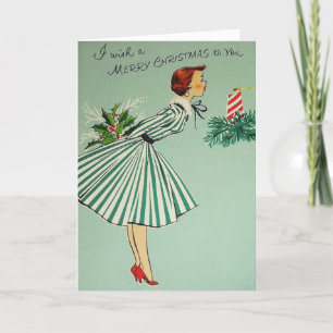 Vintage - I Wish a Merry Christmas to You, Holiday Card