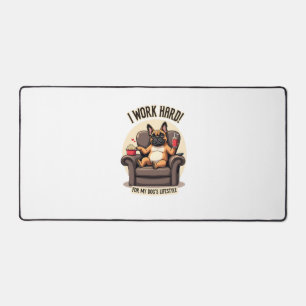 Vintage I Work Hard for My Dog's Lifestyle French Desk Mat