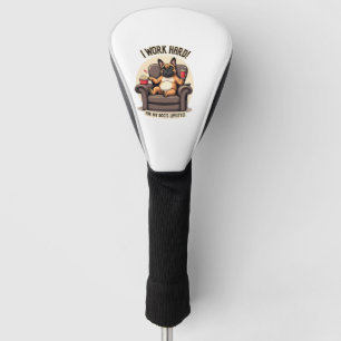 Vintage I Work Hard for My Dog's Lifestyle French Golf Head Cover