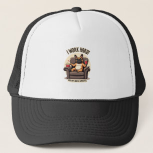 Vintage I Work Hard for My Dog's Lifestyle French Trucker Hat