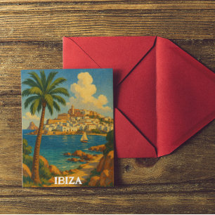 Vintage Ibiza Travel Retro Balearic Island Postcard