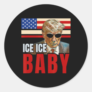 Vintage Ice By Funny Trump _5 Classic Round Sticker