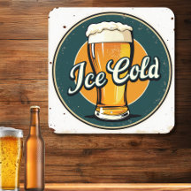Vintage Ice Cold Beer 
