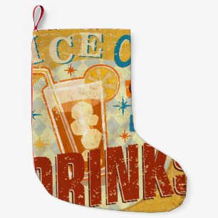 Vintage Ice Cold Drinks metal sign. vintage, soda, Small Christmas Stocking