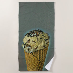 Vintage ice cream art beach towel
