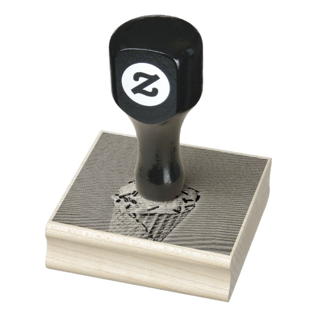 Vintage ice cream art rubber stamp (Stamp)