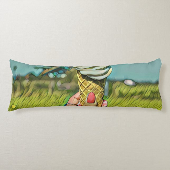 Vintage ice cream artwork body cushion (Front)
