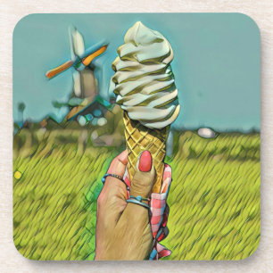 Vintage ice cream artwork coaster