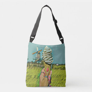 Vintage ice cream artwork crossbody bag