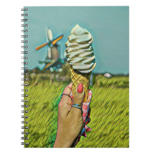 Vintage ice cream artwork notebook