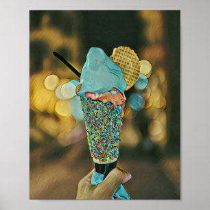 Vintage ice cream artwork poster