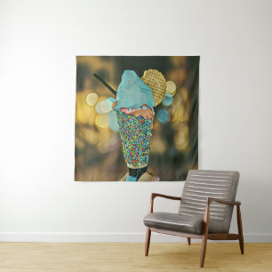 Vintage ice cream artwork tapestry