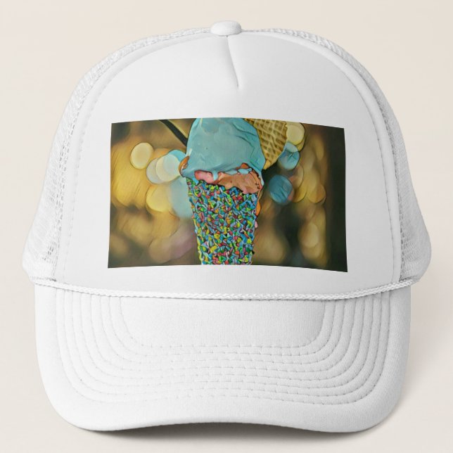 Vintage ice cream artwork trucker hat (Front)