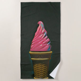 Vintage ice cream cone beach towel