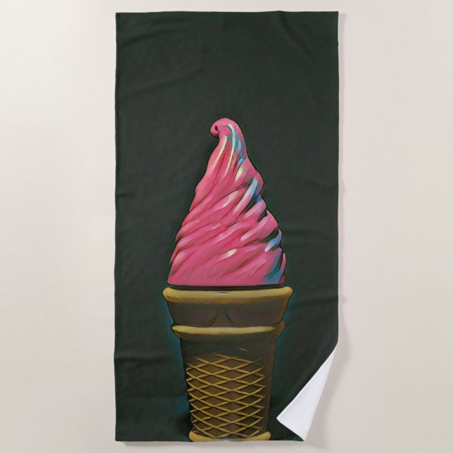 Vintage ice cream cone beach towel (Front)