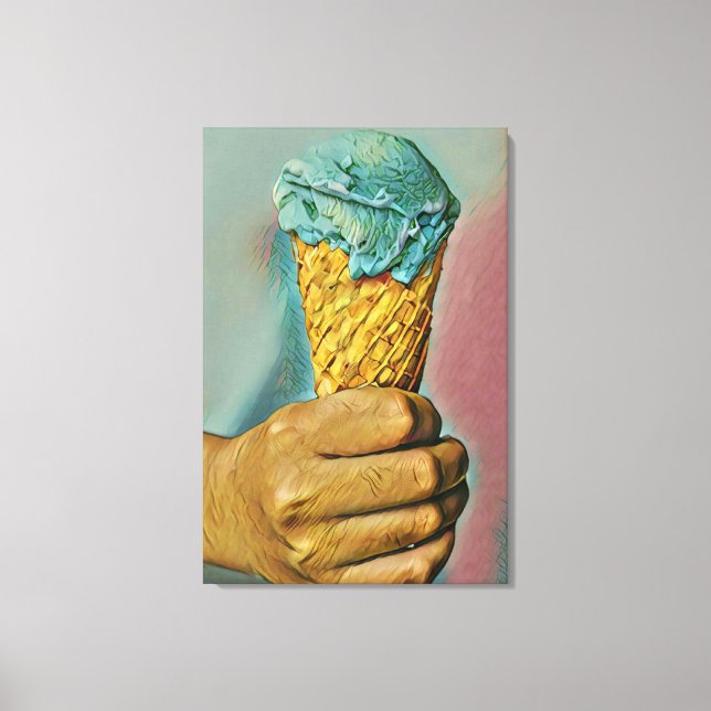 Vintage ice cream cone canvas print (Front)