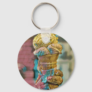 Vintage ice cream cone key ring