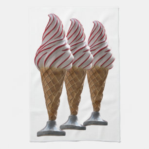 Vintage ice cream cone tea towel