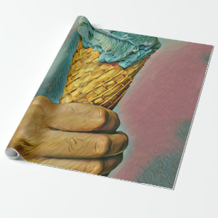 Vintage ice cream cone wrapping paper