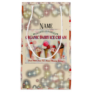 Vintage ice cream parlour sign gift bag