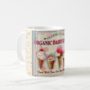 Vintage ice cream parlour sign mug