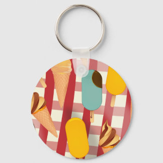 Vintage Ice Cream Picnic Key Ring