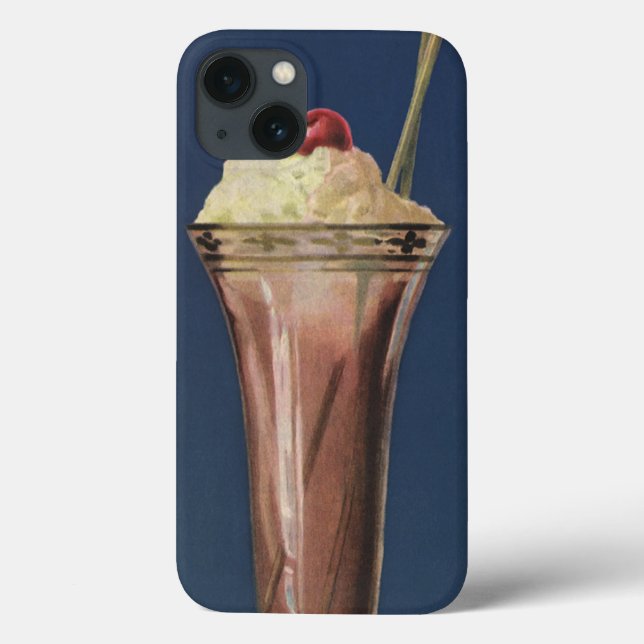 Vintage Ice Cream Shake, Whipped Cream & Cherry Case-Mate iPhone Case (Back)
