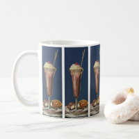 Vintage Ice Cream Shake, Whipped Cream & Cherry